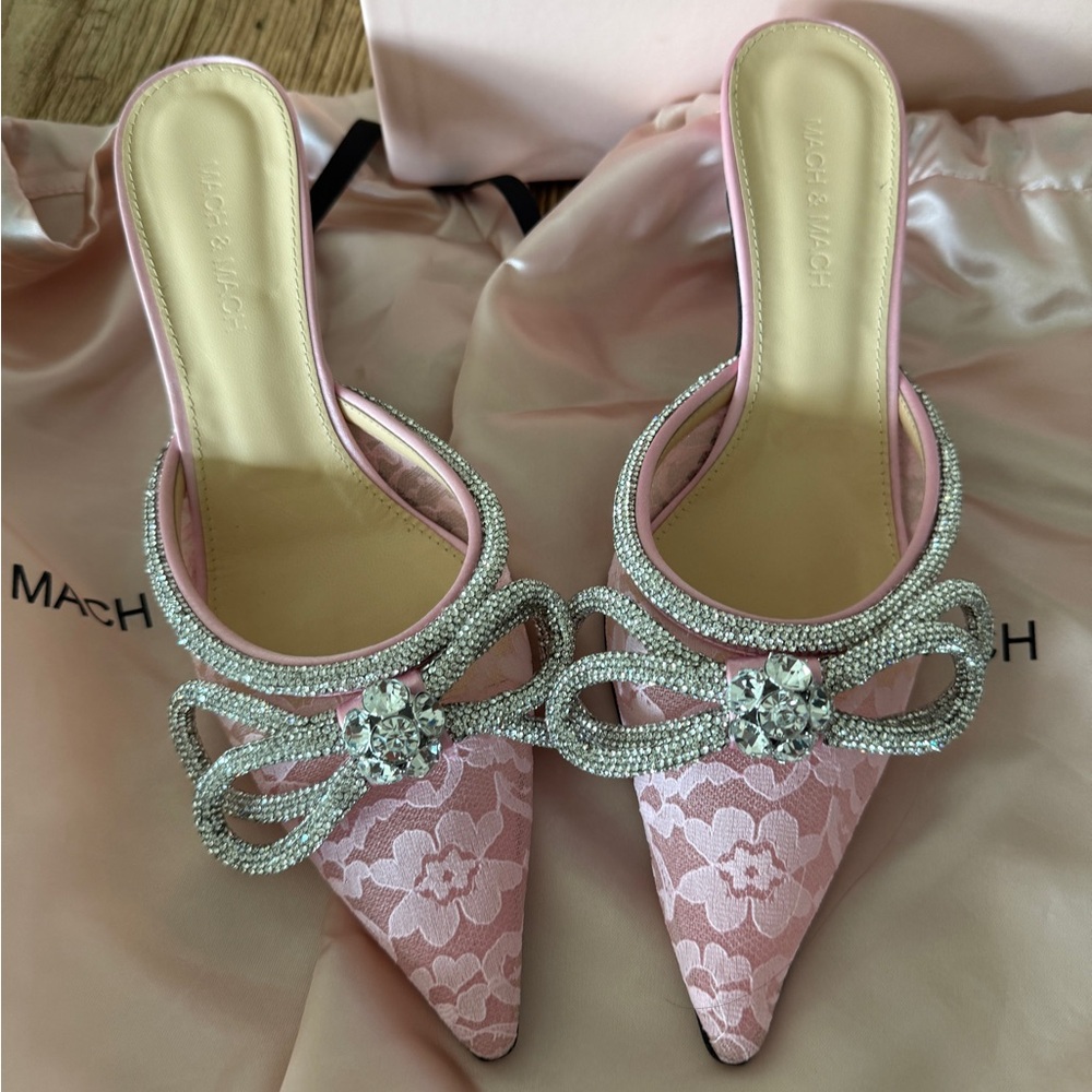 Mach & Mach Pink Embellished Heels